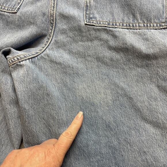 Old Navy Baggy Wide Leg Cargo Jeans Womens 16 Blue Mid Rise Skater Grunge - Picture 10 of 10